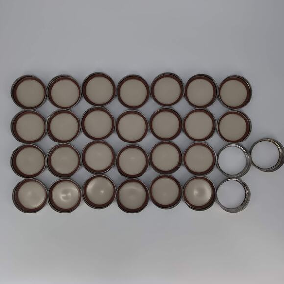 Twenty Two (22) Wide Mouth Mason Jar Metal 2 pc Lids Caps Covers Closures - FAIR - Picture 1 of 10